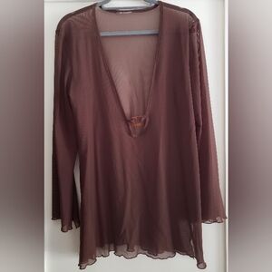 Beach Coverup, Mesh, Not Used, Brown